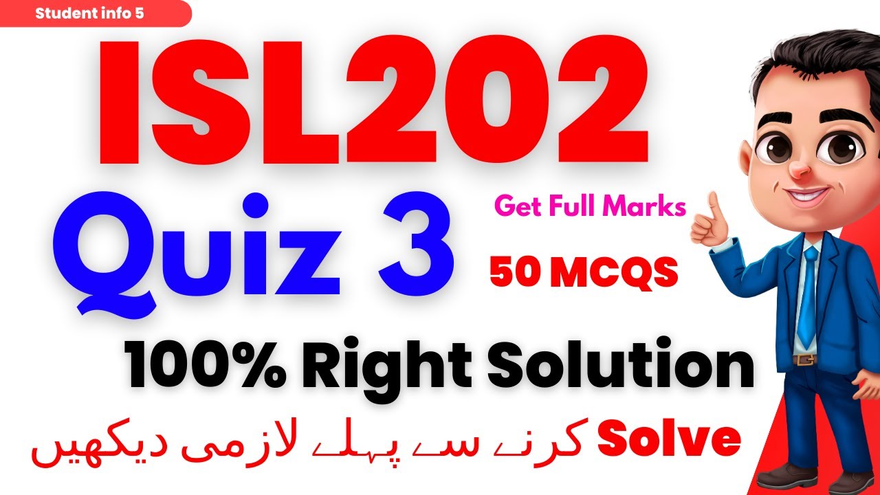 Isl202 quiz 3 2023 || isl202 quiz 3 || isl202 quiz 3 solution 2023 | isl202 quiz 3 spring | 