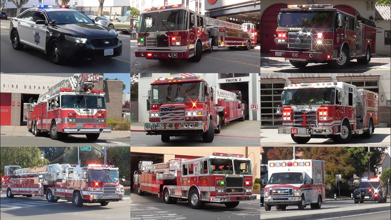 Fire Trucks Police & EMS Responding Compilation 2025 #16: San Francisco Bay Area Collection Volume I