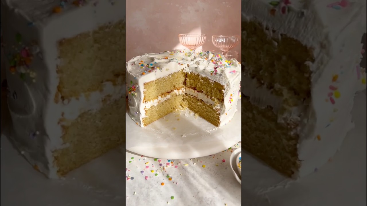 Moist gluten free vanilla cake!