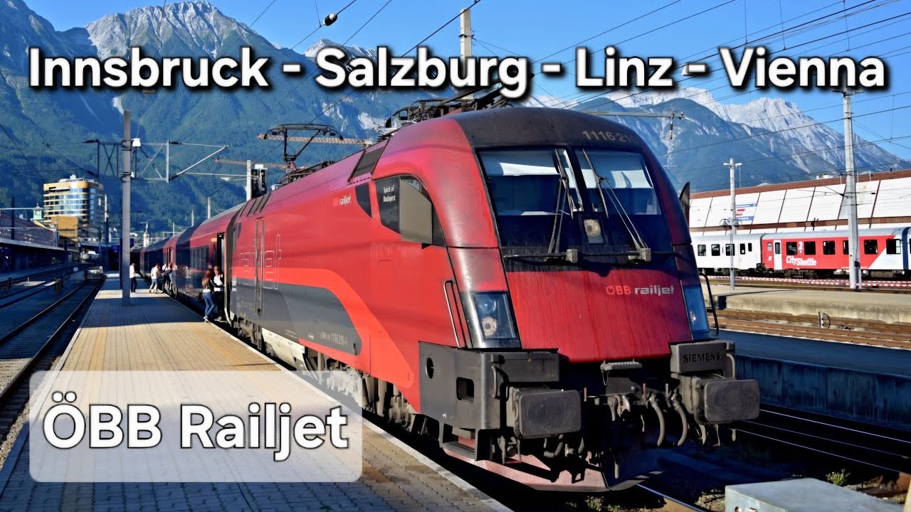 ÖBB RailJet: Innsbruck Hbf - Salzburg - Linz - Vienna - Full Train Ride on First Class