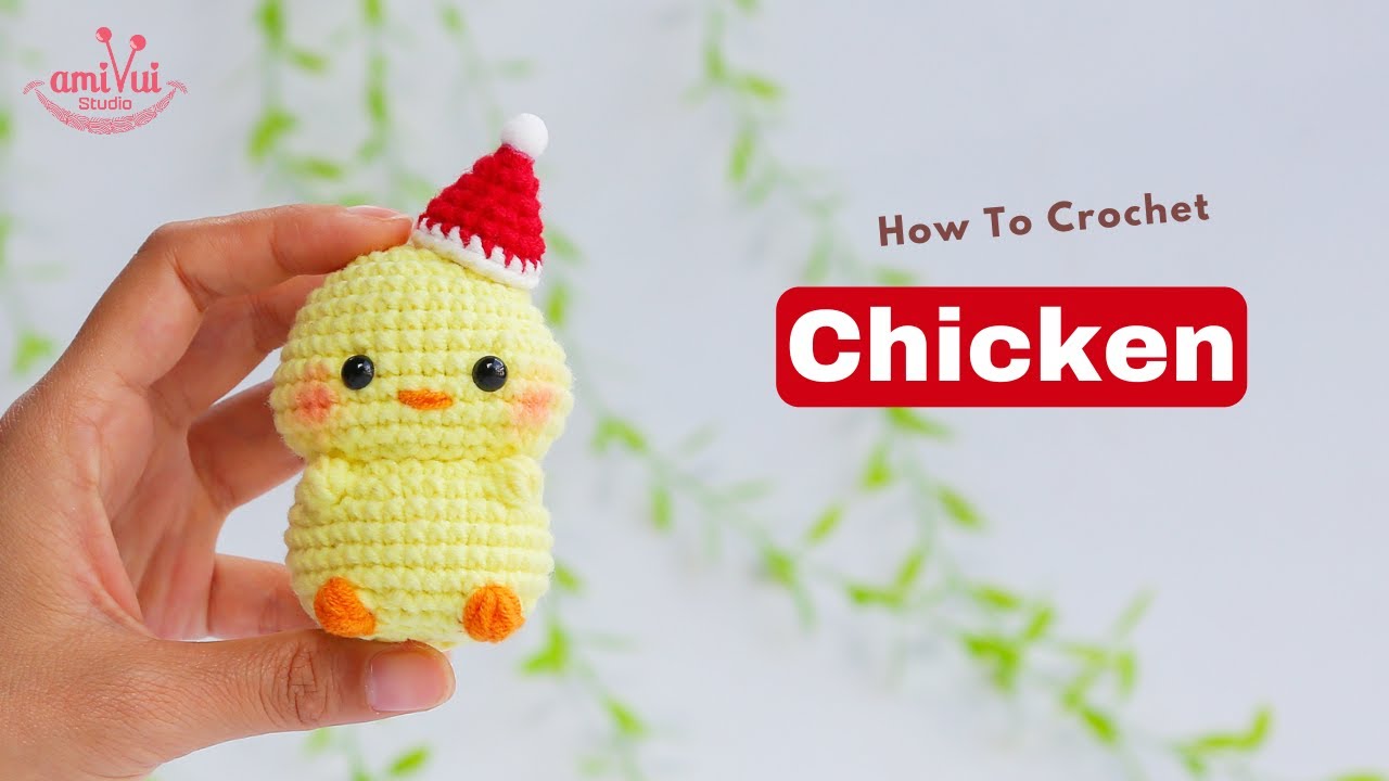 #463 | Amigurumi Chicken | Crochet No Sew | Amigurumi Beginner Tutorial | AmivuiStudio