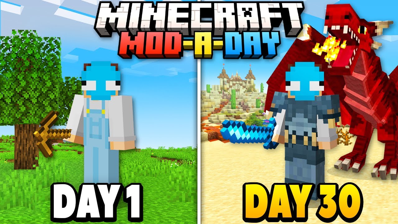 Surviving 100 Days, But A Mod Is Added EVERY Day in Minecraft...