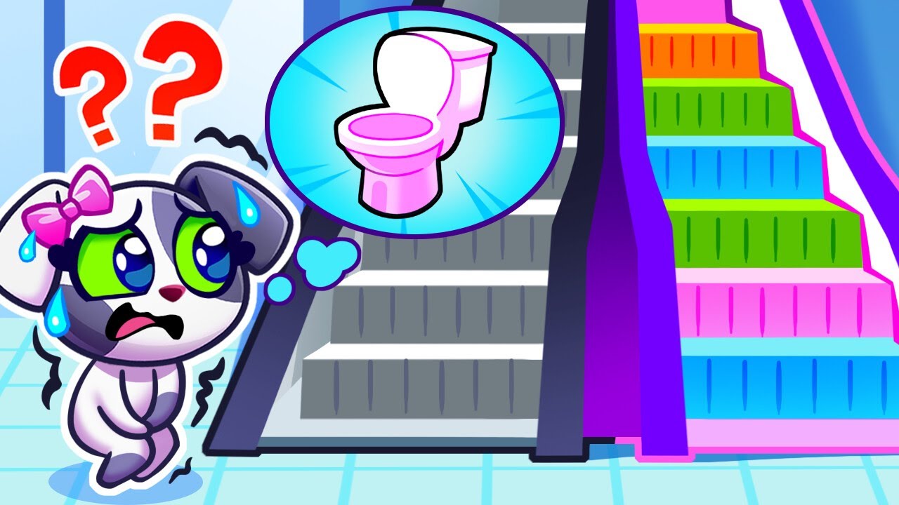 Up and Down the Escalator ⬇️ Restroom in the Mall 🚽 Potty Training + More Kids Stories 😻 Purr-Purr