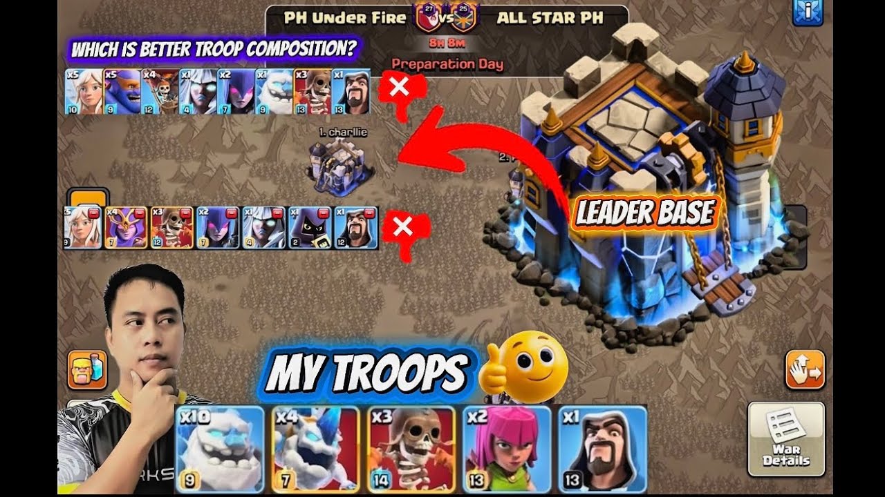 having a hard time taking down th18? try this troops composition😁