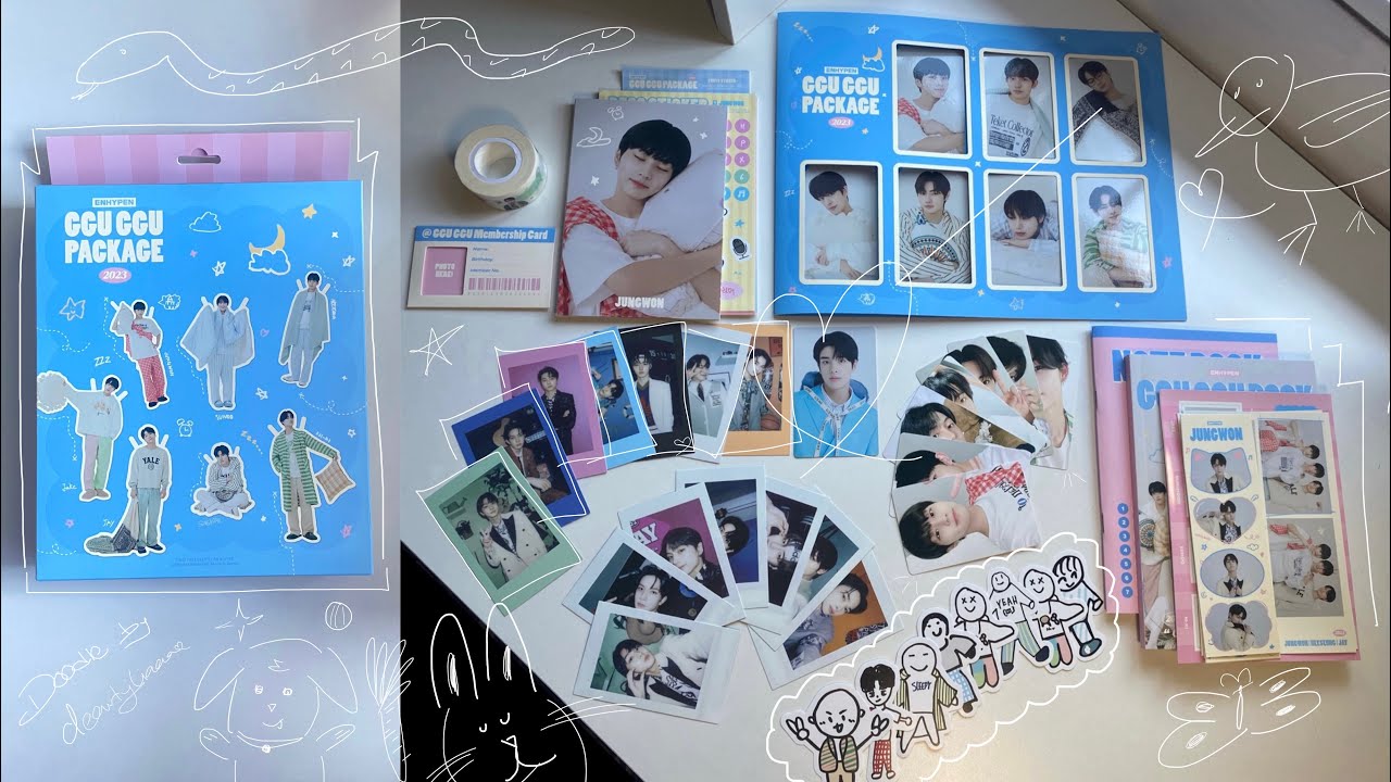 𓍢ִ໋🌷͙֒ Enhypen 2023 GGU GGU Package Unboxing + Weverse POB🐥