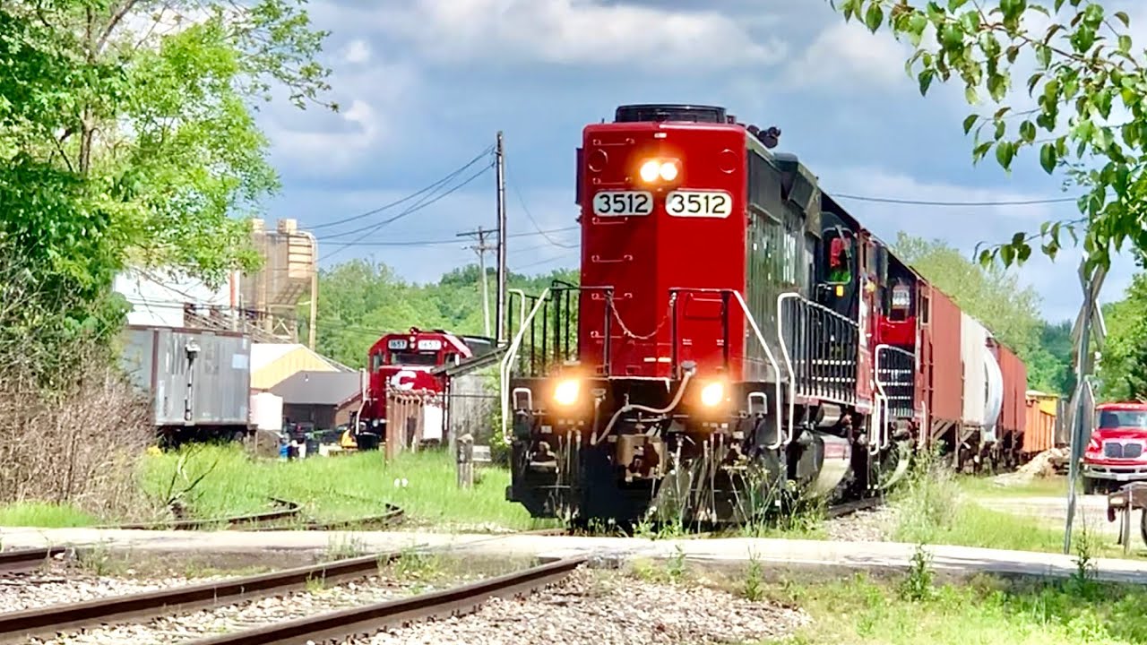 Manned Pusher Locomotive On Short Line Railroad Cincinnati Eastern Railroad + Cass Steam Train Train
