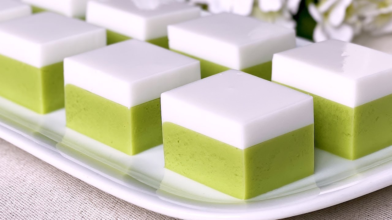 Pandan Kuih Talam Agar-agar Recipe | 香兰叶椰奶燕菜糕食谱