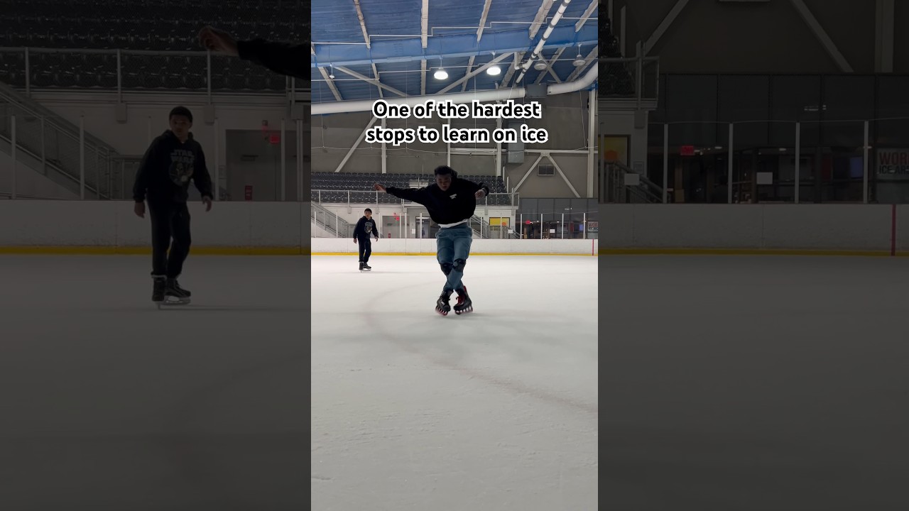 Jump X stop is one of the hardest stops! #skate #skating #iceskate #hockey #figureskating
