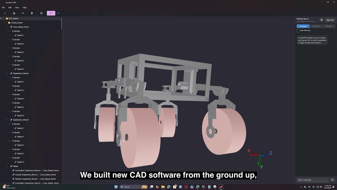 Aurorin CAD (YC W26) Launch Video