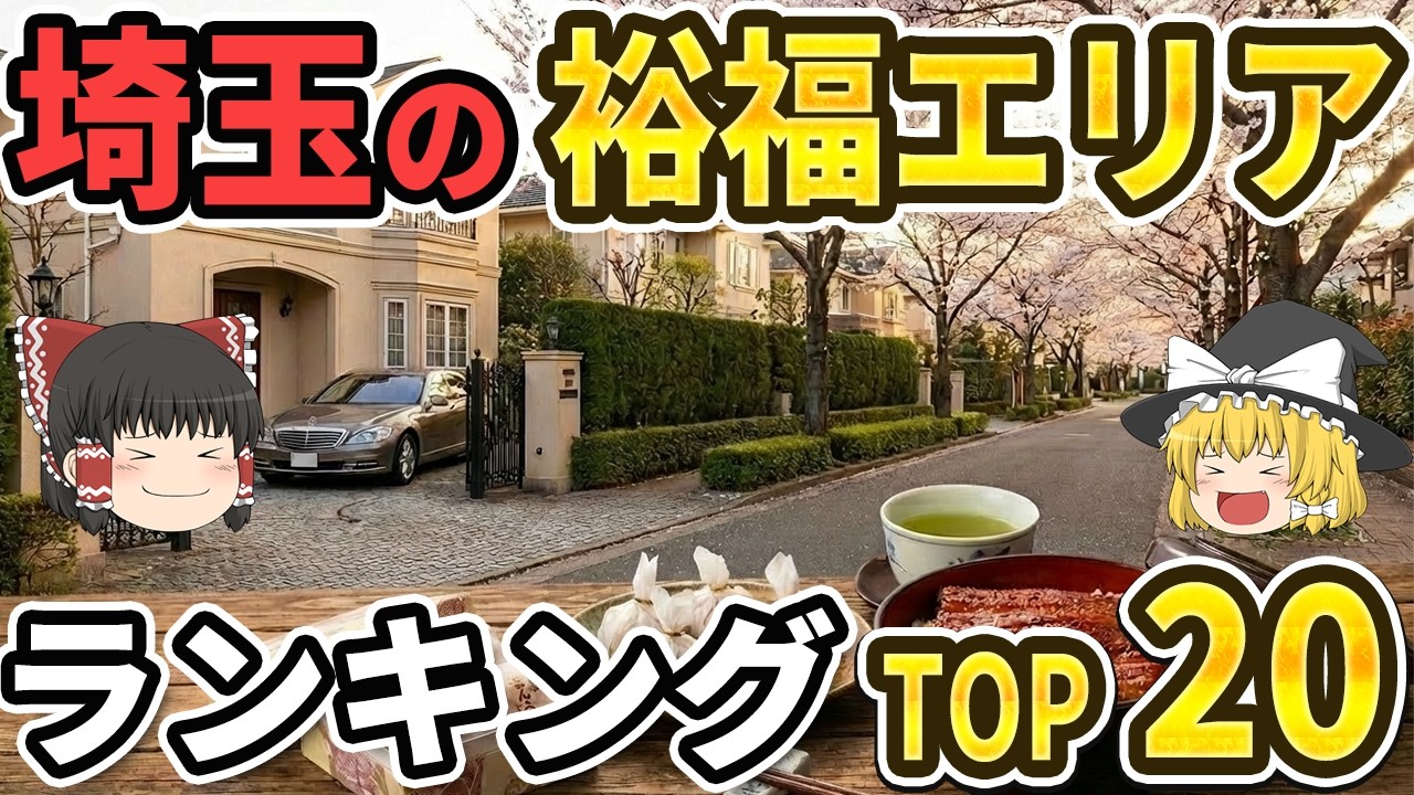 【金持ち】埼玉の裕福エリアTOP20|工業で栄えた街や意外な場所もランクイン！【ゆっくり解説】