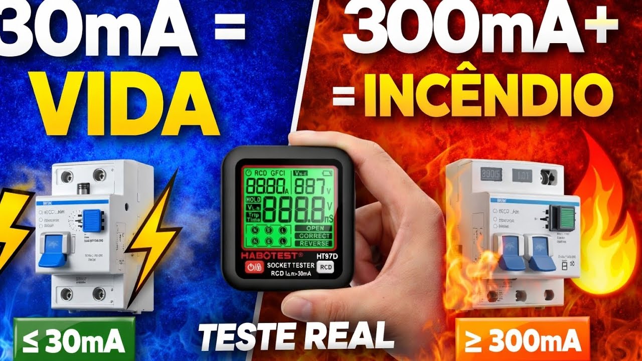 DR 30mA vs 300/500/1000ma - Teste Real de Proteção contra Choque x Incêndio: Quando usar cada DR?