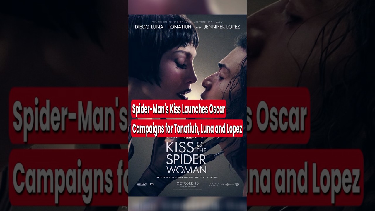 Spider-Man&rsquo;s Kiss Launches Oscar Campaigns for Tonatiuh,Luna and Lopez#movie#spiderman#viral