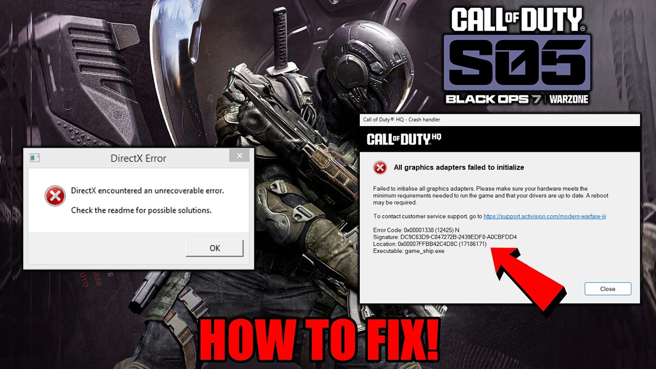 Как исправить ошибку Game_Ship.exe и вылеты DirectX в 5-м сезоне Warzone и Black Ops 7!