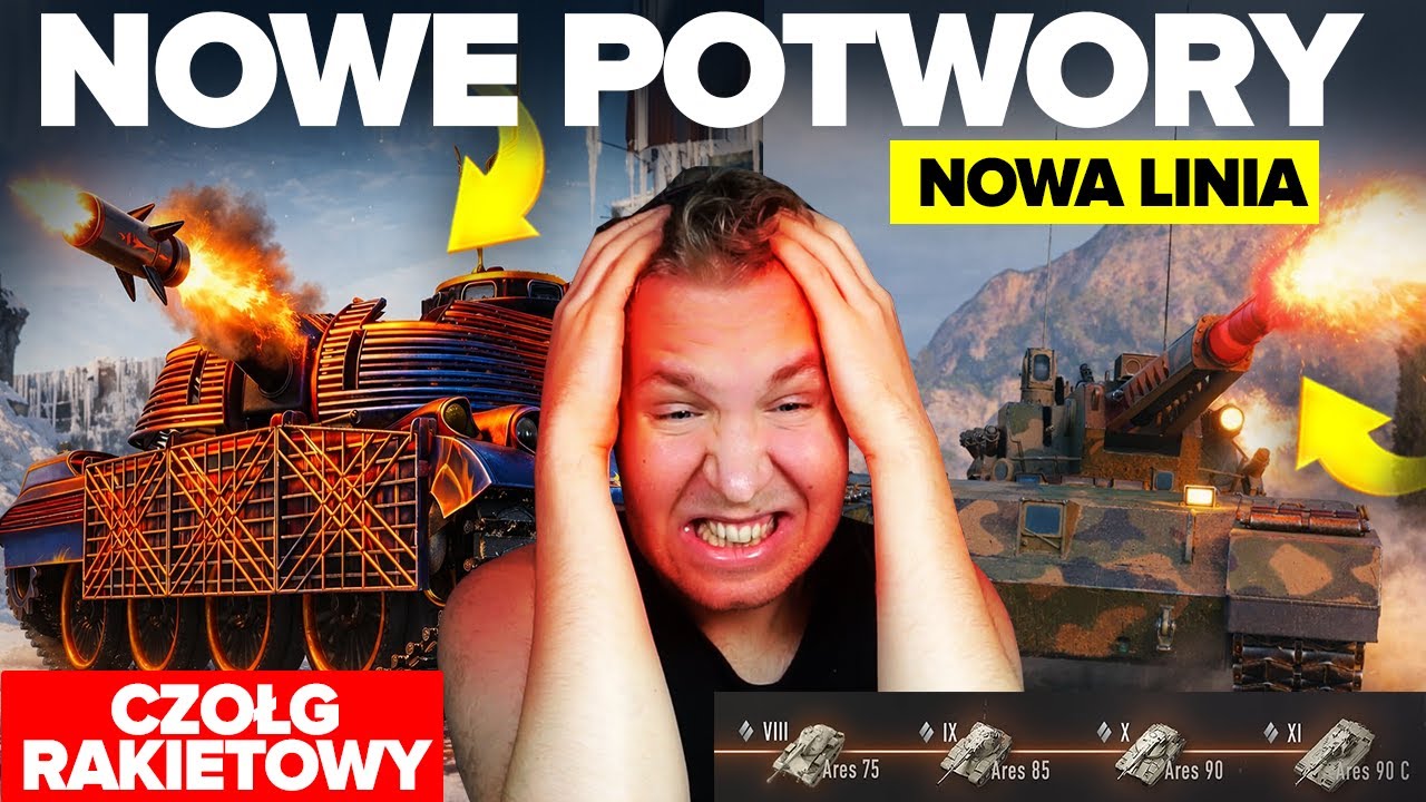 NOWE POTWORY - CZOŁG RAKIETOWY i GROŹNY 10 TIER ARES 90 po BUFFIE!