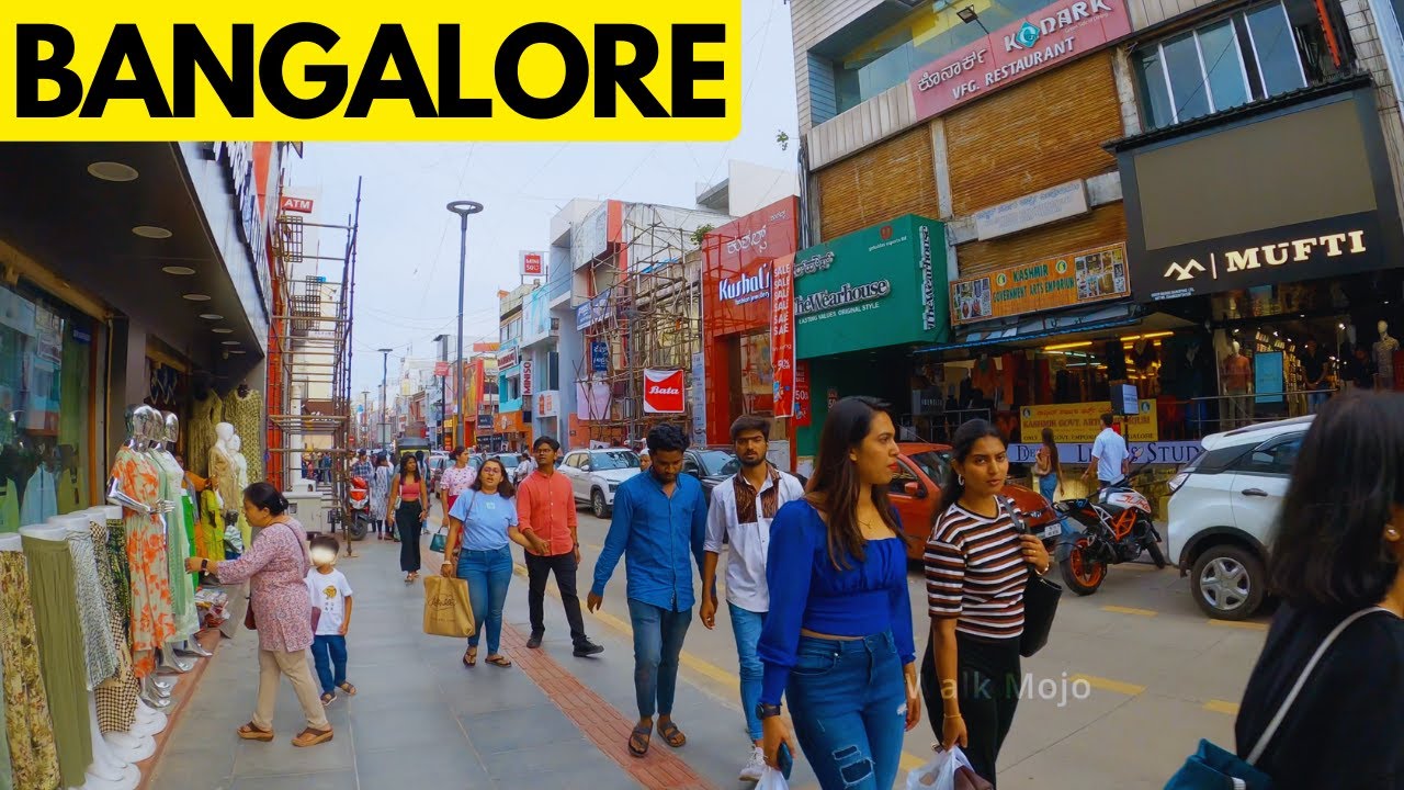 Bangalore's Commercial Street 4K Walking Tour - Silicon City of India