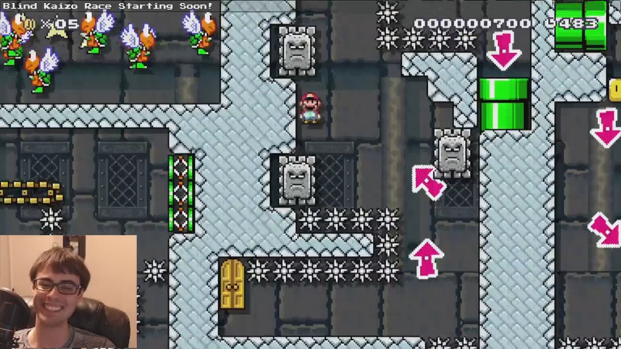 Mario Maker - Yoshi Rescue Mission | Blind Kaizo Race #13