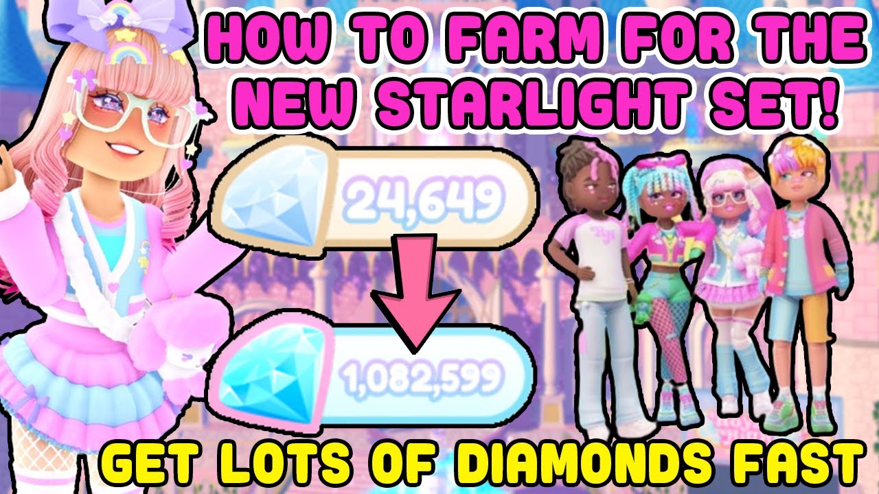 How To Get The Starlight Set Quick In Royale High Update Get Lots Of Diamonds Fast Farming Routine
