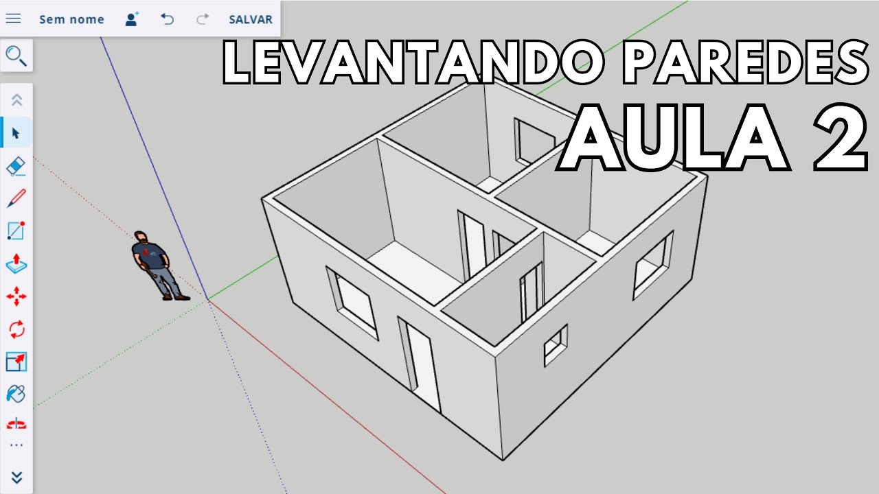 Curso SketchUp Free online - LEVANTANDO PAREDES - AULA 2