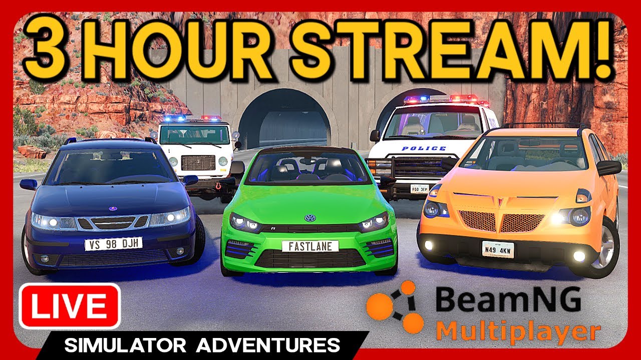JOIN US!🤩3 HOURS of BeamNG Multiplayer LIVE!