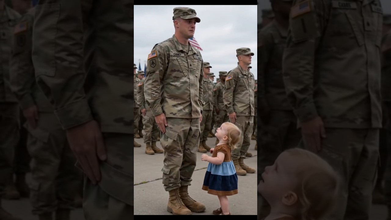 Toddler Stops Military Training to Hug Her Daddy ❤️🇺🇸 #usa #americanfamily #family #militaryfamily