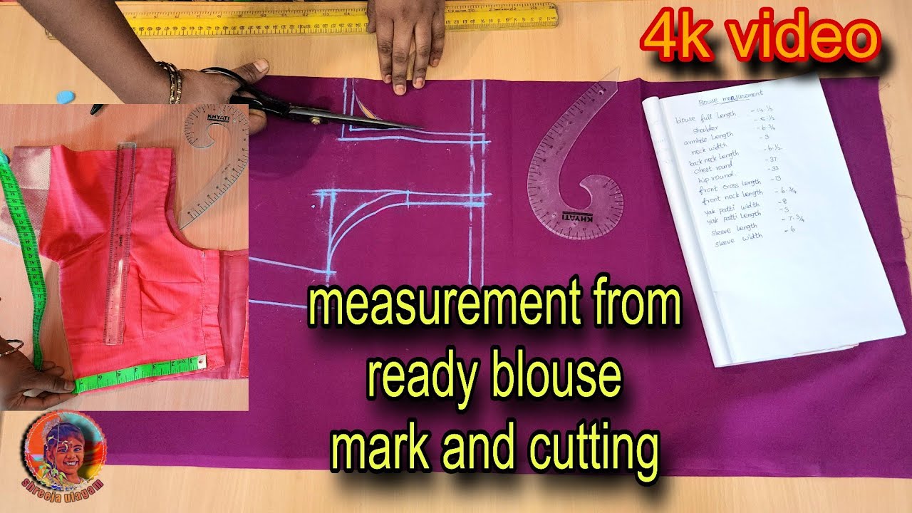 measurement from ready blouse mark and cutting in tamil #diy