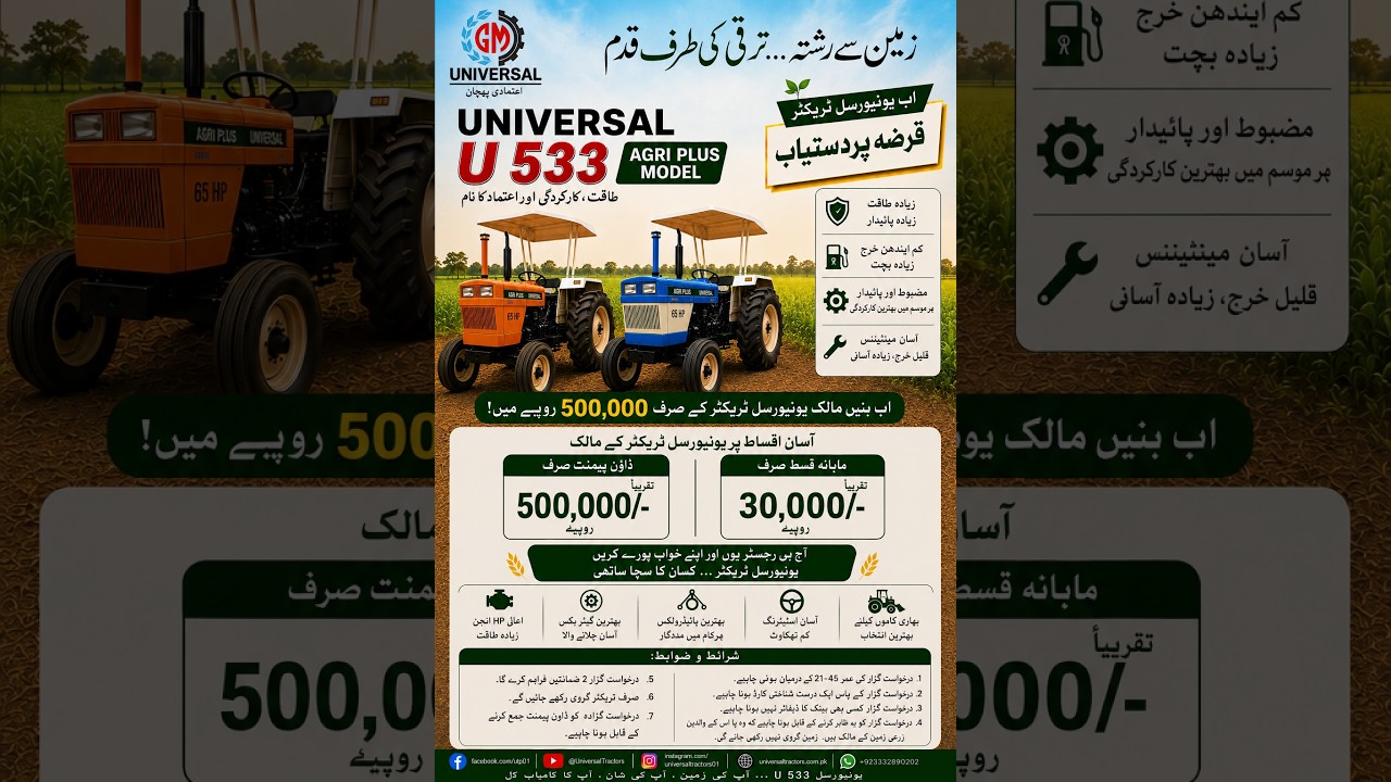 Buy a Tractor Easily: Universal Tractor Loan Scheme Details