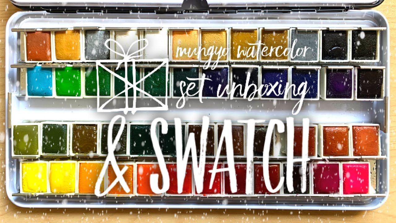 MUNGYO Watercolor Set | Unboxing | Watercolor Swatch | Set Review