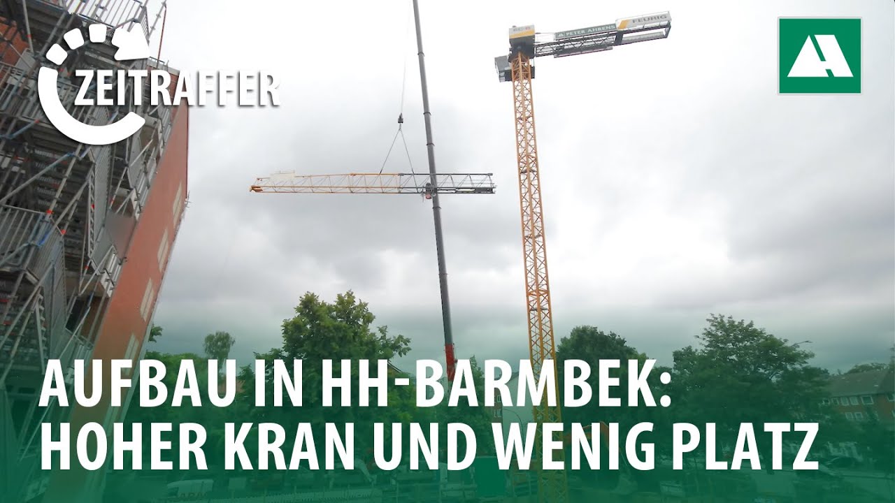 Kranaufbau Lohkoppelstraße im Zeitraffer