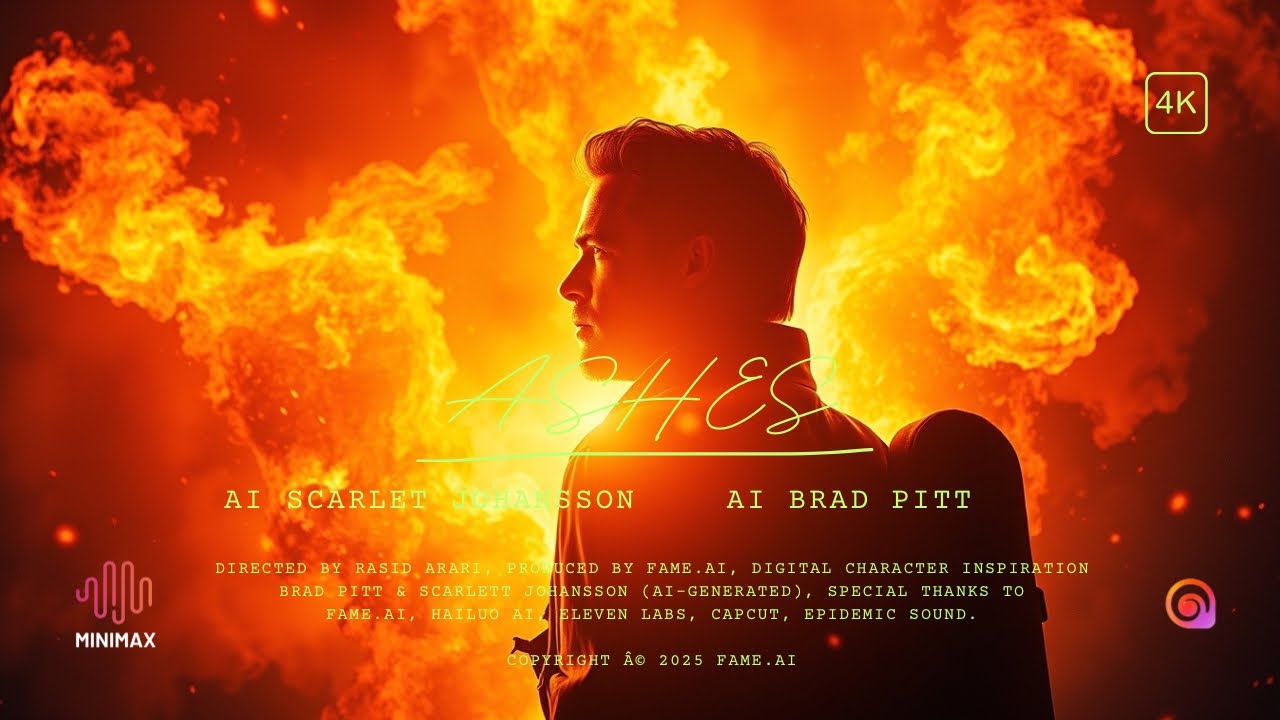 GEN AI SHORT FILM - ASHES. Brad Pitt AI & Scarlet Johansen AI. Made by Hailuo.AI