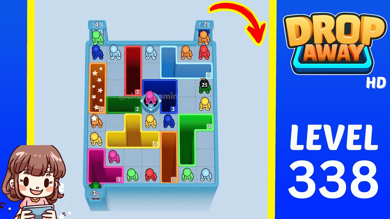 Drop Away Level 338 Solution Walkthrough