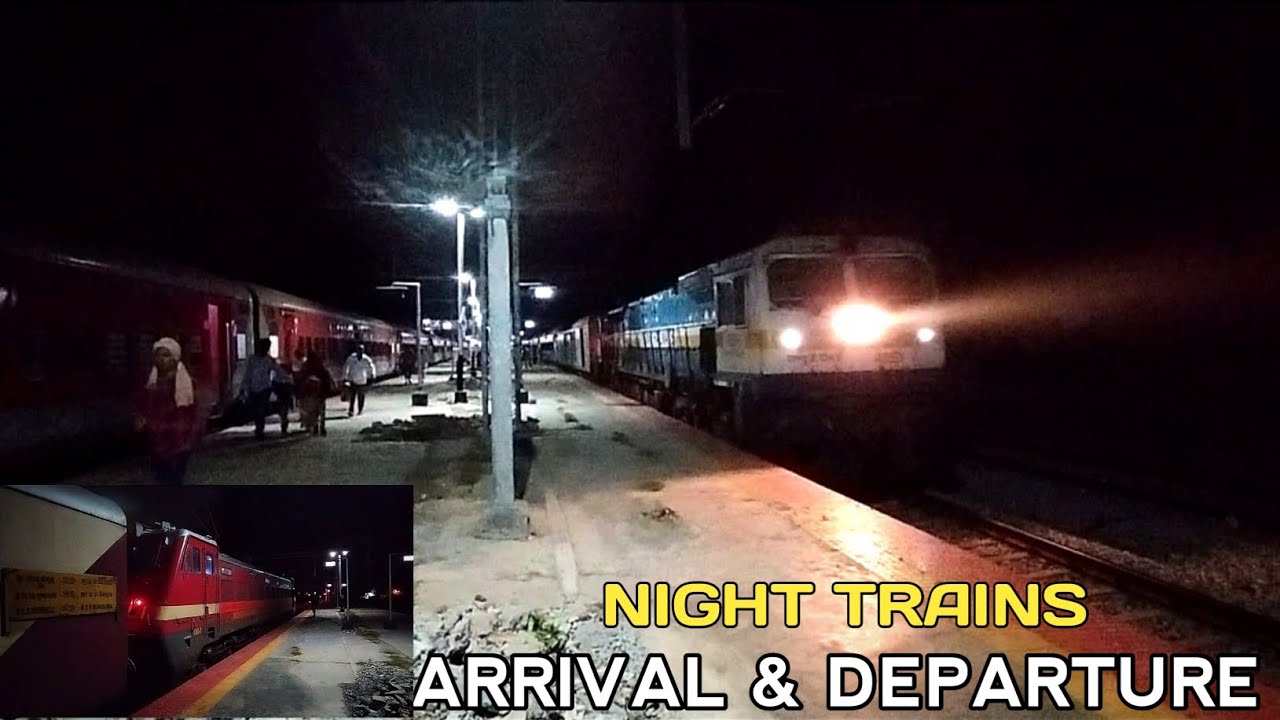 Ranebennur Railway Station I Night Diesel & Electric Actions I KJM WDP4D, UBL WDP4D, AJJ WAP4
