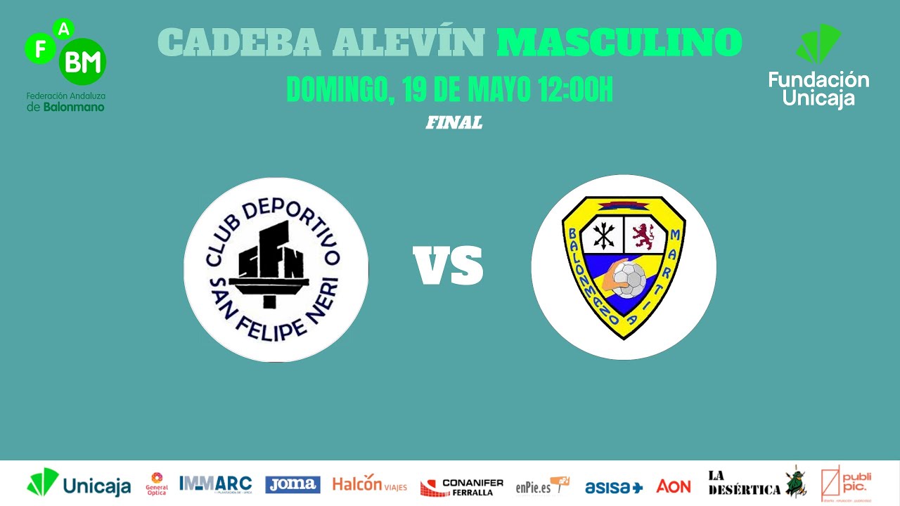 CADEBA ALEVÍN MASCULINO 2024 // FINAL: CD SAN FELIPE NERI VS BALONMANO MARTIA
