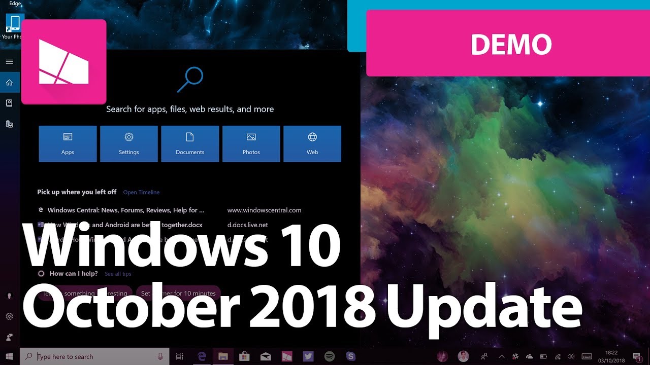 Windows 10 October 2018 Update - Official Release Demo (Version 1809)
