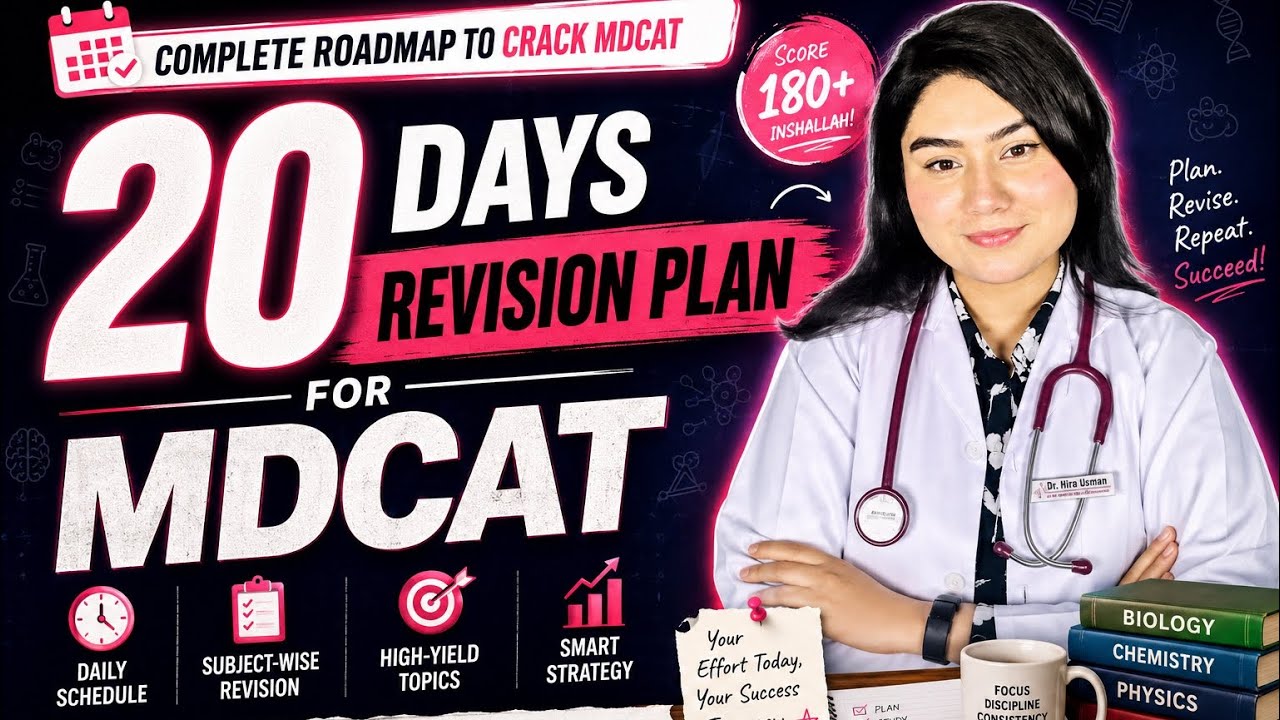 План повторения к MDCAT за 20 дней | Полная стратегия финальной подготовки к MDCAT 2026 🚀📚
