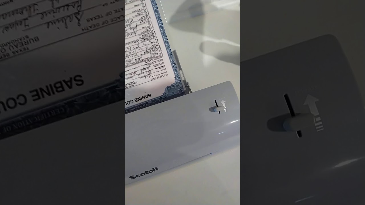 Laminated Death Certificate