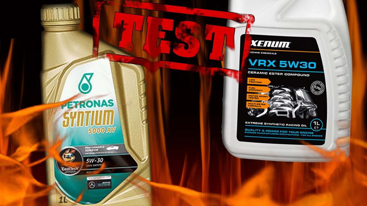 Тест на чистоту масла Petronas Syntium 5000 AV 5W30 против Xenum VRX 5W30 400°C