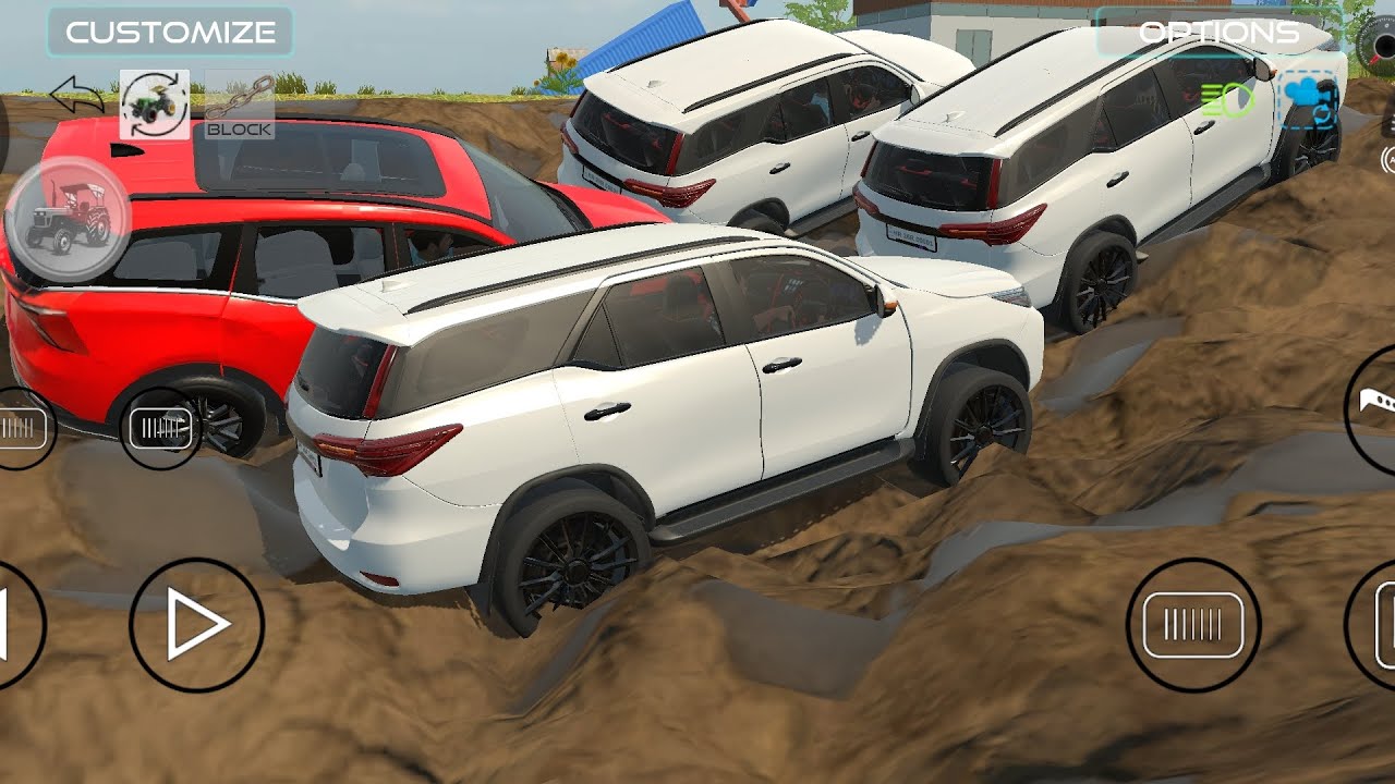 Indian Fortuner power Scorpio N stuck in sea and tractors rescue the truck from sea #games  #gaming 