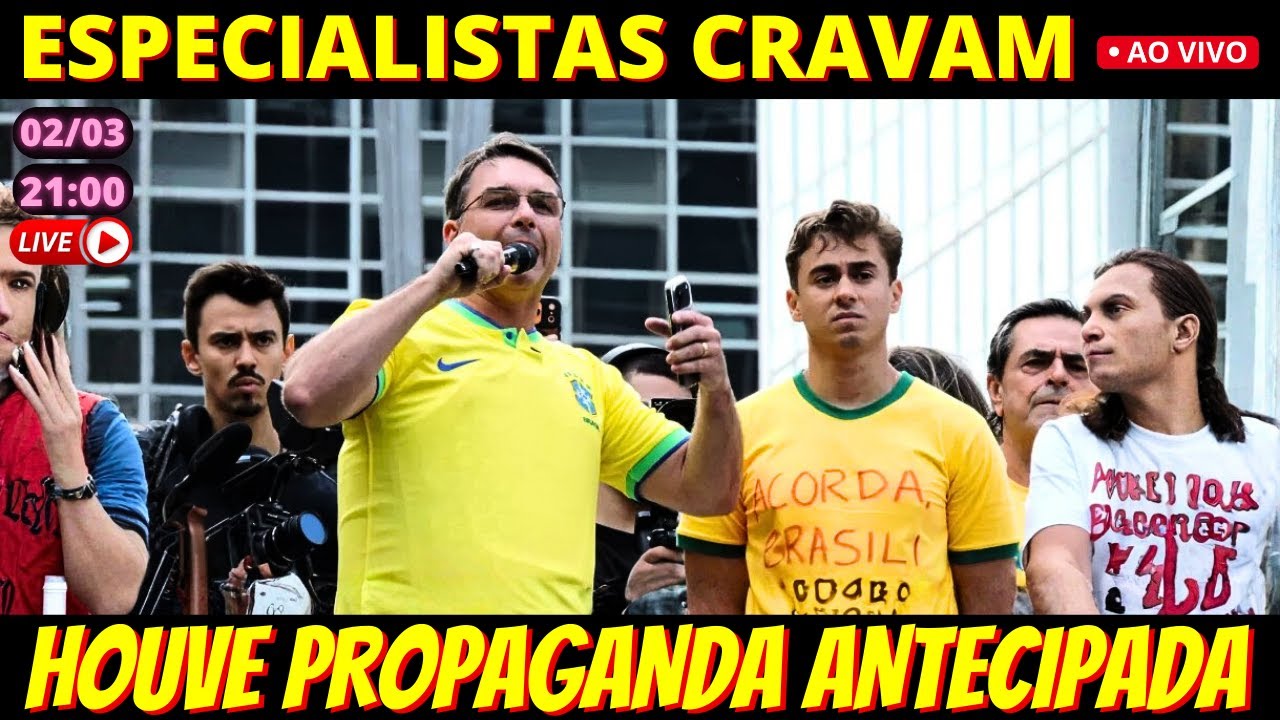 🔴 21h E AGORA, TSE? Ato na Paulista teve propaganda antecipada para Flávio, dizem especialistas