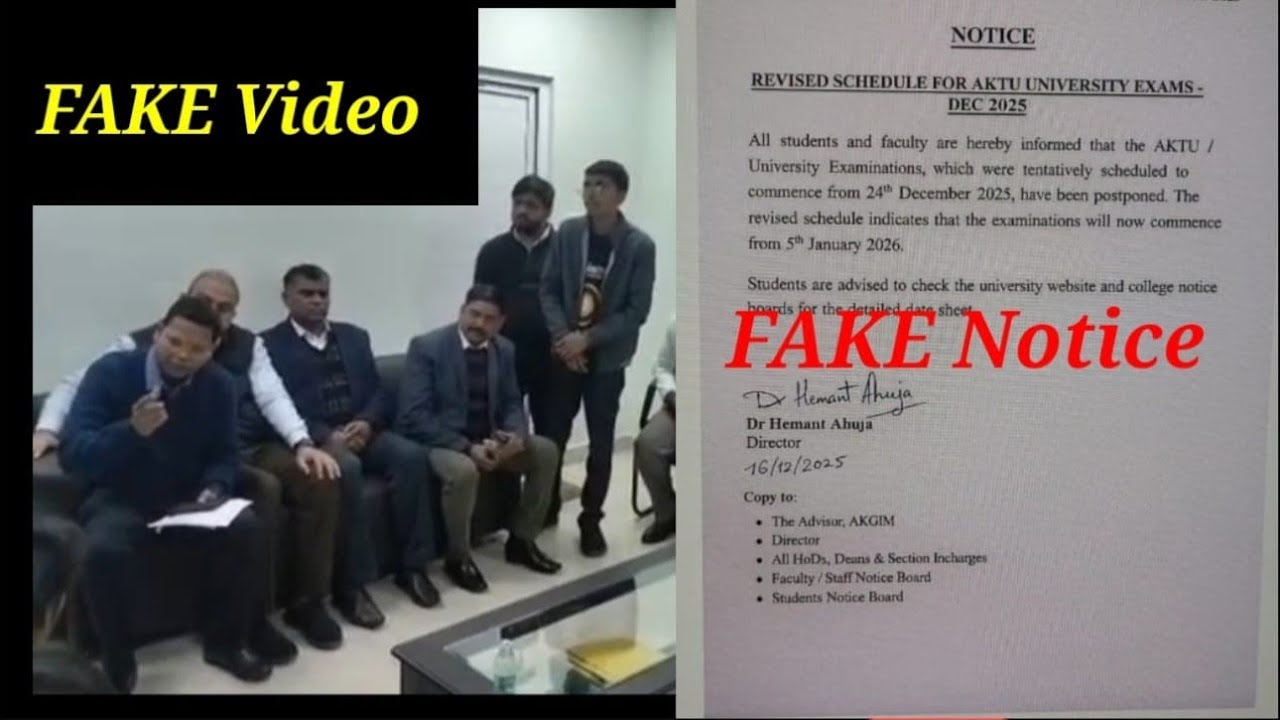 AKTU Exam Important Alert | Fake Circular & Fake Video Viral