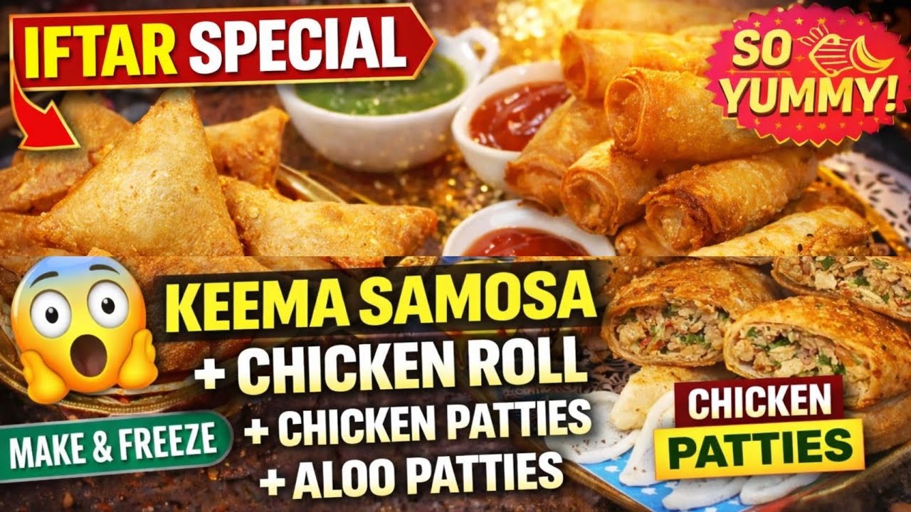 The Best Samosa , Rolls , Chicken & Potato Patties Recipes ⭐️ 4 Special Recipes of Ramadan🌙