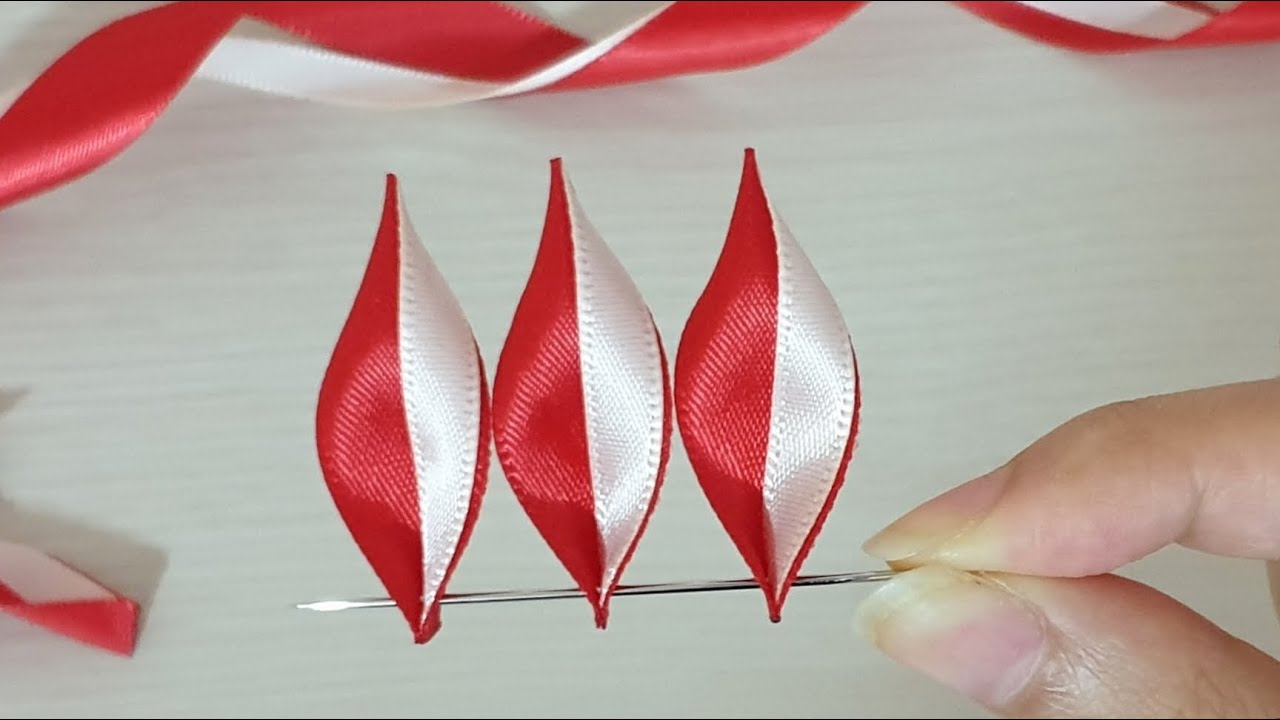 Amazing Ribbon Flower Work - Hand Embroidery Amazing Trick - Sewing Hacks - Easy Flower Making