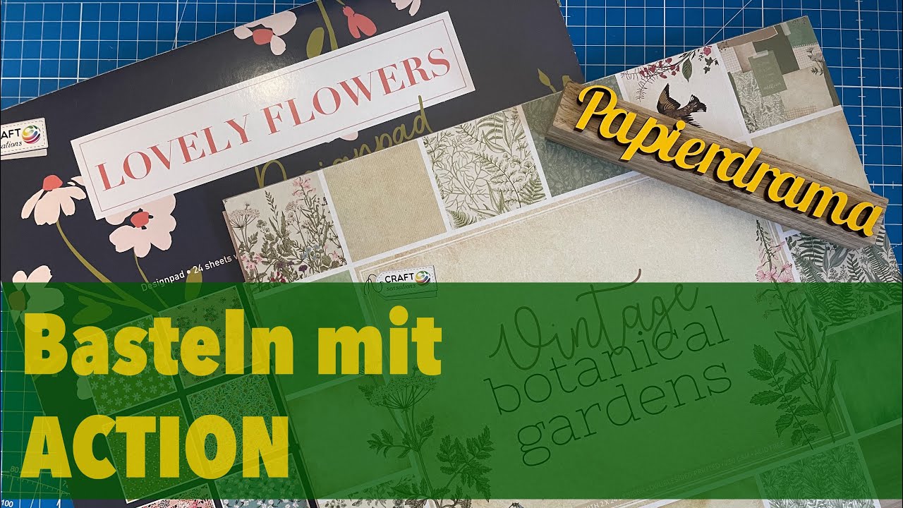 Einfache Kartengestaltung für Bastelanfänger / ohne Stanzmaschine / große Papierblöcke von ACTION