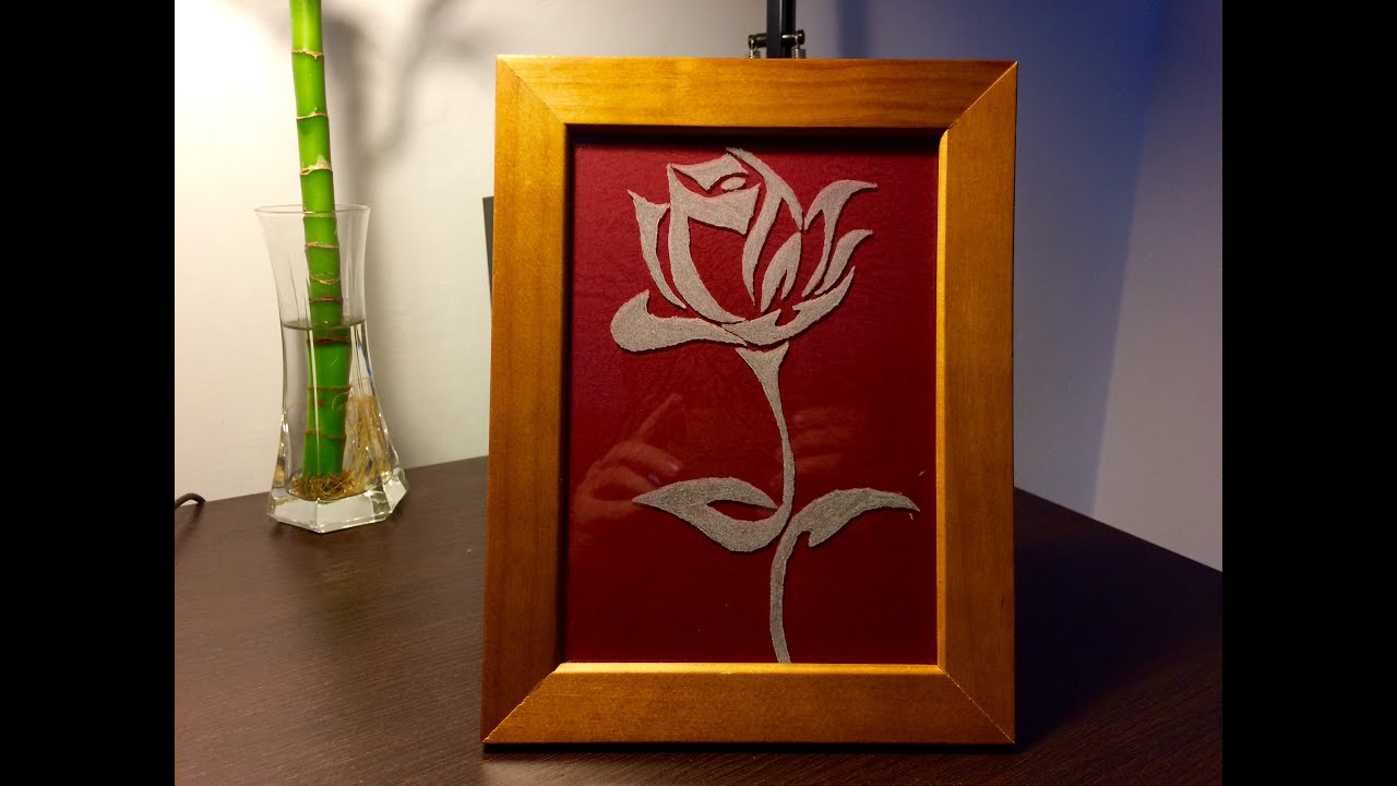 Engraving Glass Rose by hand