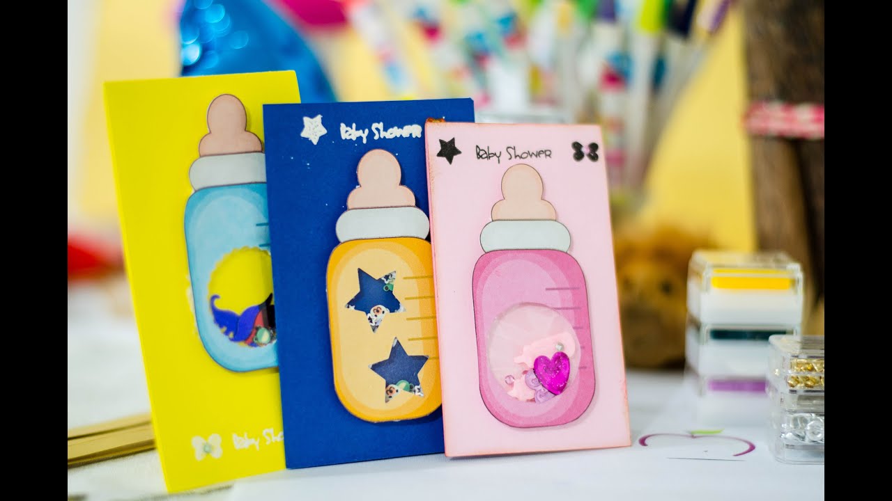Tutorial: como hacer una tarjeta agitable  para baby shower shaker card DIY