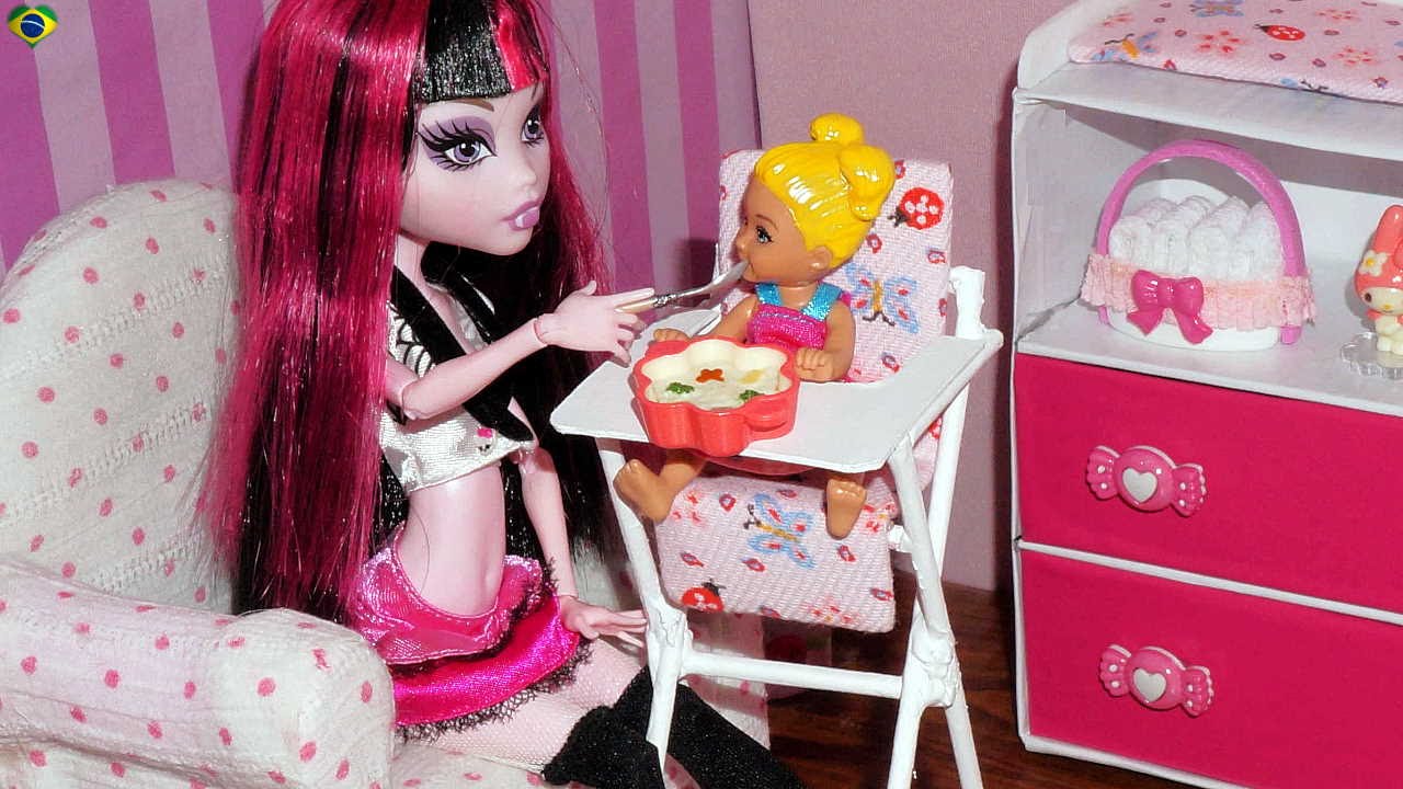 Como fazer cadeira de alimentação para bebê de boneca Monster High, Barbie, MLP, EAH, etc
