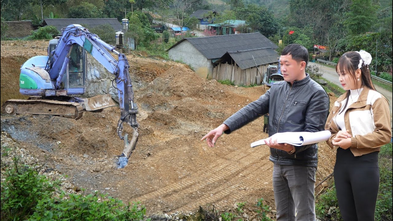 Digging the foundation to build your dream house. Take care of farm animals