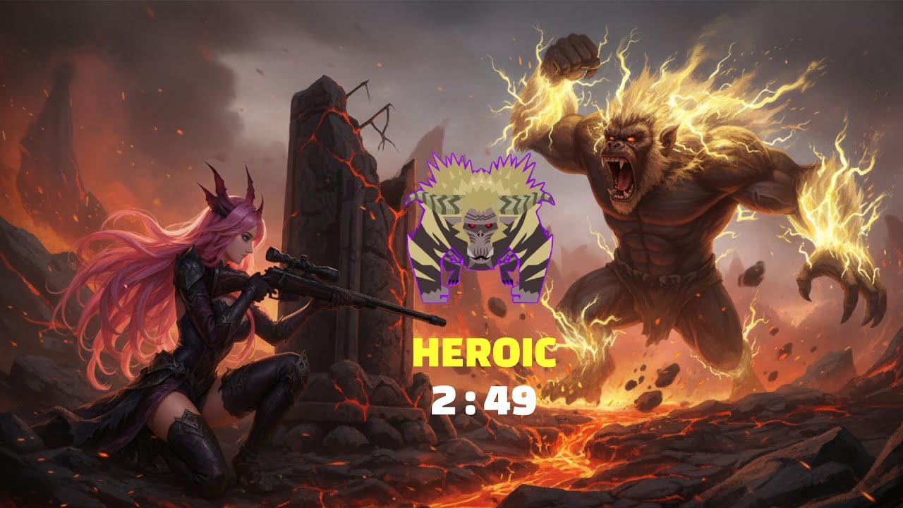 HBG Heroic Slay Tempered furious Rajang in 2 minutes | Monster Hunter World : ICEBORNE