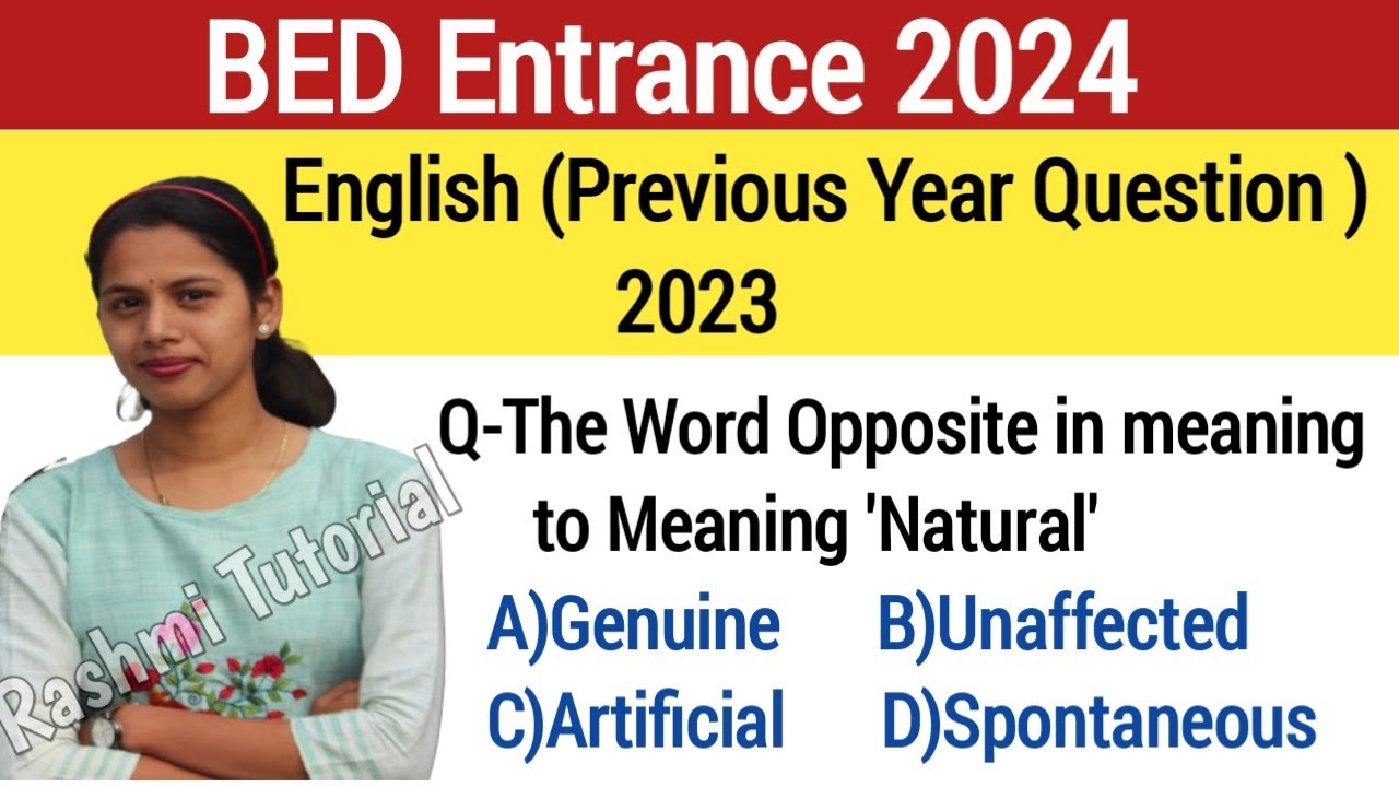 English Previous Year Question Bed 2024 | Bed Entrance 2024 | Rashmi Tutorial | Odisha |