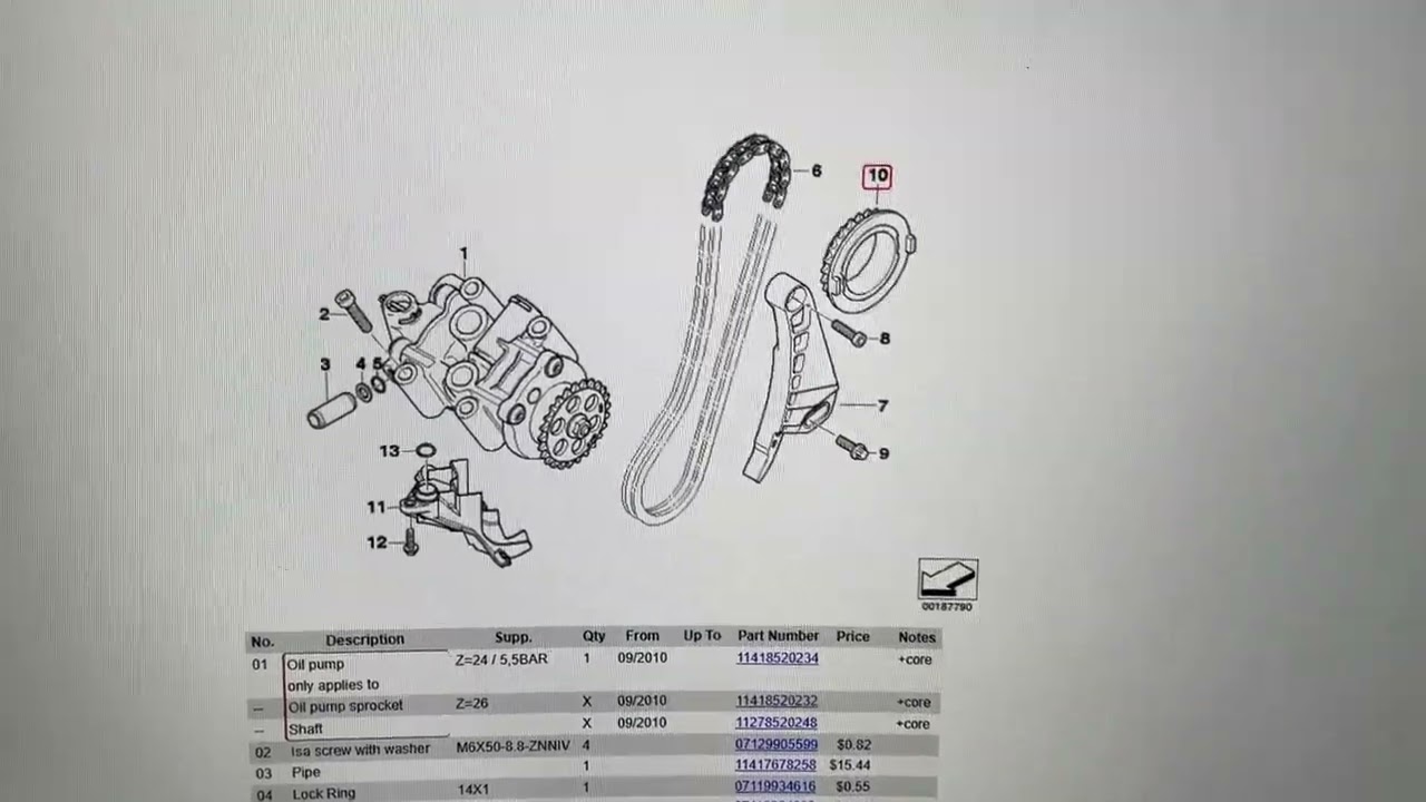 K1200S - Piñon de la bomba de aceite de 25 y de 26 dientes