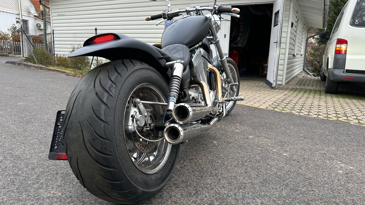 Intruder VS1400 nicht legitime Auspuff vs Miller Sportauspuff 